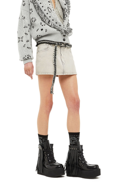 Alanui Glacier Denim Skirt