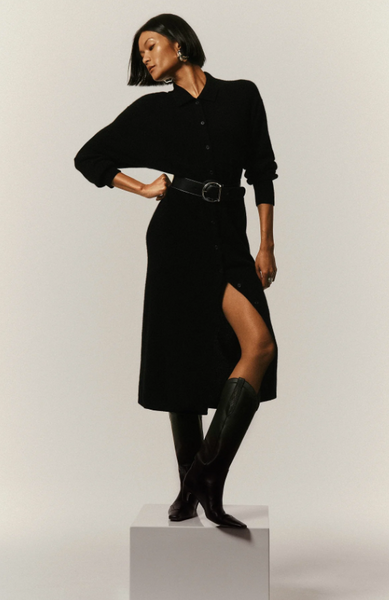 White & Warren Cashmere Collared Duster Cardigan