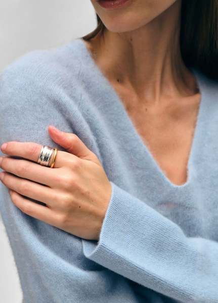 White & Warren Brushed Cashmere Easy V Neck