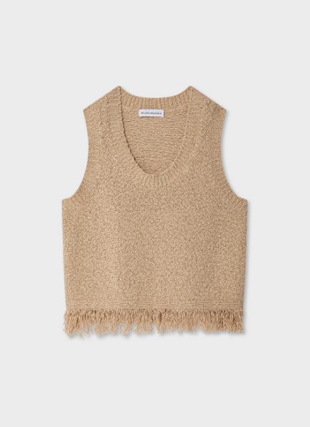 White & Warren Cotton Fringe Tank