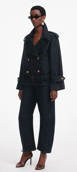 Self Portrait Denim Trench Jacket