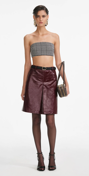 Self Portrait Burgundy Mini Skirt