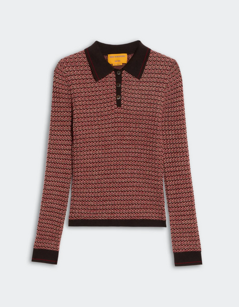 Guest in Residence Chevron L/S Shrunken Polo