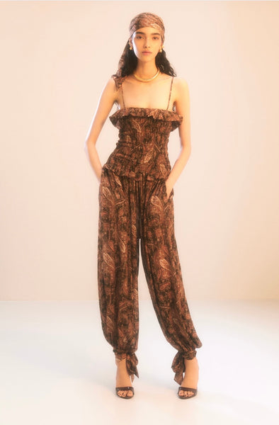 The Andamane Noor Wide Pants Smocked Jumpsuit