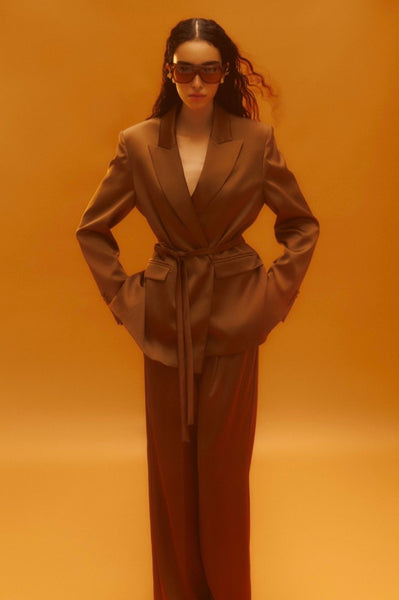 The Andamane Satin Belted Balzer