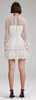 Self Portrait Cream Chiffon Lace Tiered Mini Dress