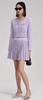 Self Portrait Lilac Sequin Pleated Knit Skirt