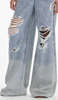 Self Portrait RHINESTONE OMBRE DISTRESSED JEANS