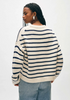 White & Warren Merino Cashmere Striped Crewneck