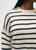 White & Warren Merino Cashmere Striped Crewneck