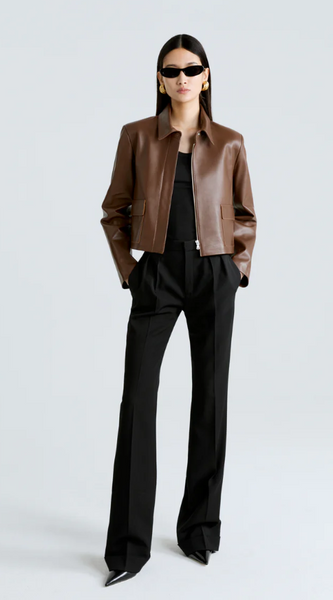 Nour Hammour Bleeker Cropped Leather Jacket