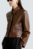 Nour Hammour Bleeker Cropped Leather Jacket