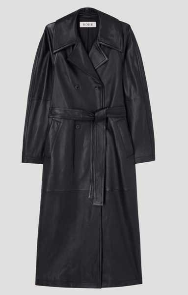 Róhe Belted Leather Trenchcoat