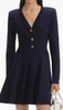 Self Portrait Navy Pointelle MIni Dress