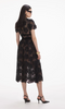 Self Portrait Lace Velvet Bow Midi Dress