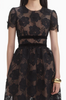 Self Portrait Lace Velvet Bow Midi Dress