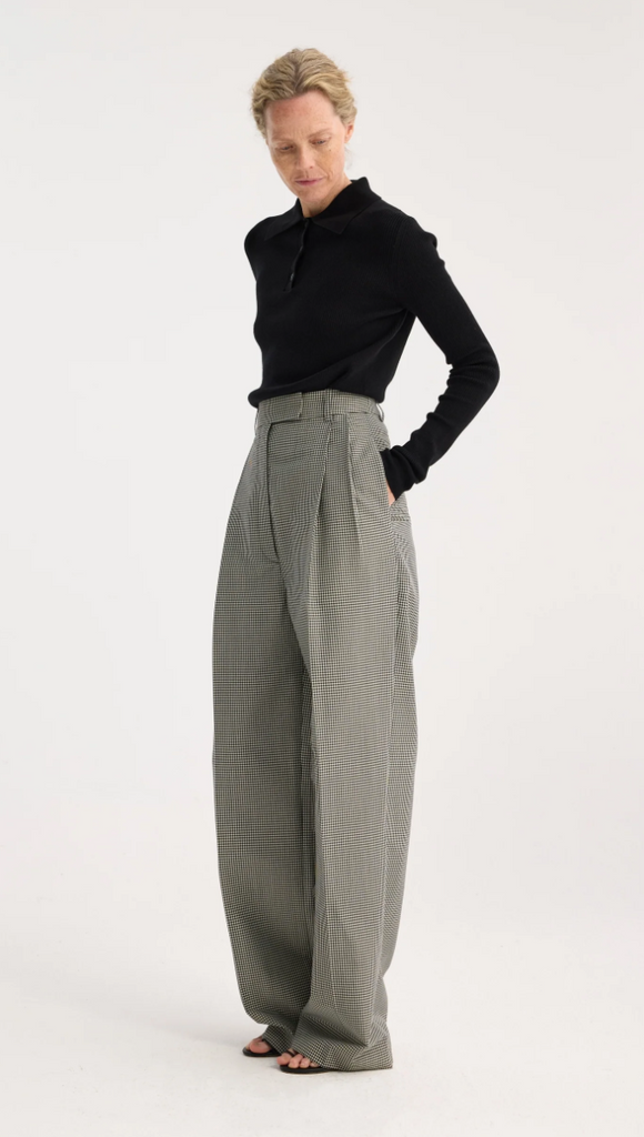 Róhe High-Waist Mini Check Trousers