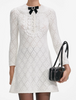 Self Portrait White Lace Bib Knit Mini Dress