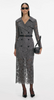 Self Portrait Grey Floral LAce Midi Dress