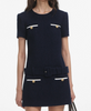 Self Portrait Navy Boucle Mini Dress