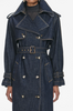 Self Portrait Indigo Denim Trench Coat