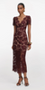 Self Portrait Burgundy Floral Lace Midi Dress