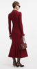 Self Portrait Burgundy Ribbed Knit Midi Dress