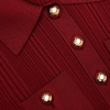 Self Portrait Burgundy Ribbed Knit Midi Dress