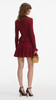 Self Portrait Burgundy Pointelle Knit Mini Dress