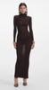 Self Portrait Brown Viscose Knit Maxi Dress