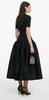 Self Portrait Black Knit Taffeta Midi Dress