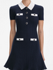 Self Portrait Collar Knit Mini Dress