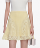 Self Portrait Yellow Pointelle Knit Mini Skirt