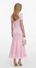 Self Portrait Pink Knit Lace Insert Midi Dress