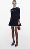 Self Portrait Navy Bow Knit Mini Dress