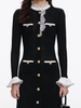 Self Portrait Blacke Lace Trim Knit Dress