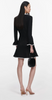 Self Portrait Black Lace Trim Knit Mini Dress