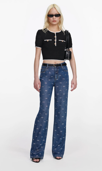 Self Portrait Pointelle Knit Top