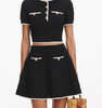Self Portrait Black Pointelle Mini Skirt