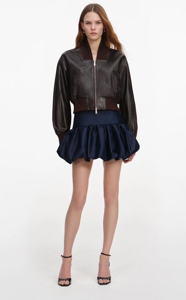 Self Portrait Brown Leather Jacket