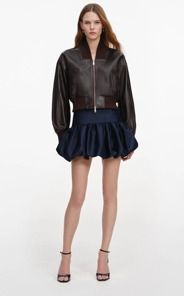 Self Portrait Brown Leather Jacket