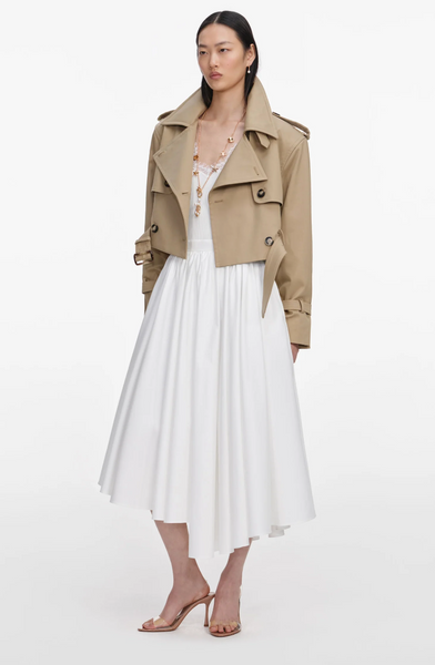 Self Portrait Beige Cropped Trench Jacket