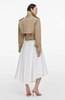 Self Portrait Beige Cropped Trench Jacket