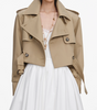 Self Portrait Beige Cropped Trench Jacket
